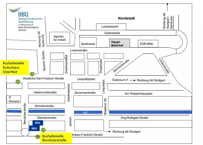 Wegbeschreibung Pforzheim